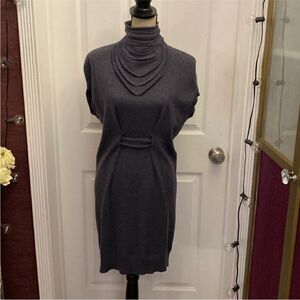 Brunello Cucinelli 100% cashmere Elegant Gray Sleeveless Dress, XS